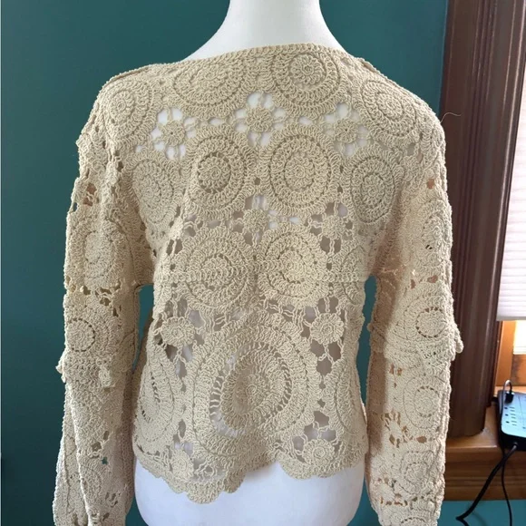 Crochet Button-Up Cardigan- NWOT - Picture 3 of 3